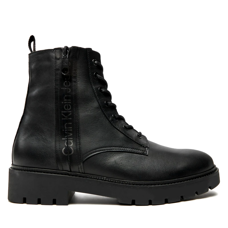 Calvin Klein Jeans Μπότες Calvin Klein Jeans Combat Mid Laceup Boot W Zip YM0YM00262 Μαύρο