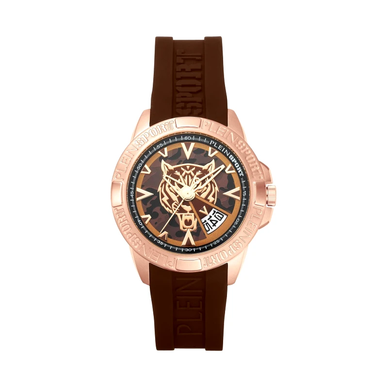 Plein Sport Ρολόι Plein Sport Touchdown Camo PSFBA0323 Καφέ