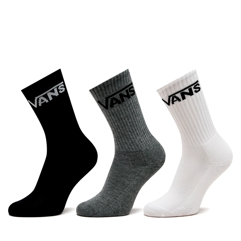Vans Σετ 3 ζευγάρια ψηλές κάλτσες γυναικείες Vans Classic Crew Boys VN000XNQIZH Λευκό