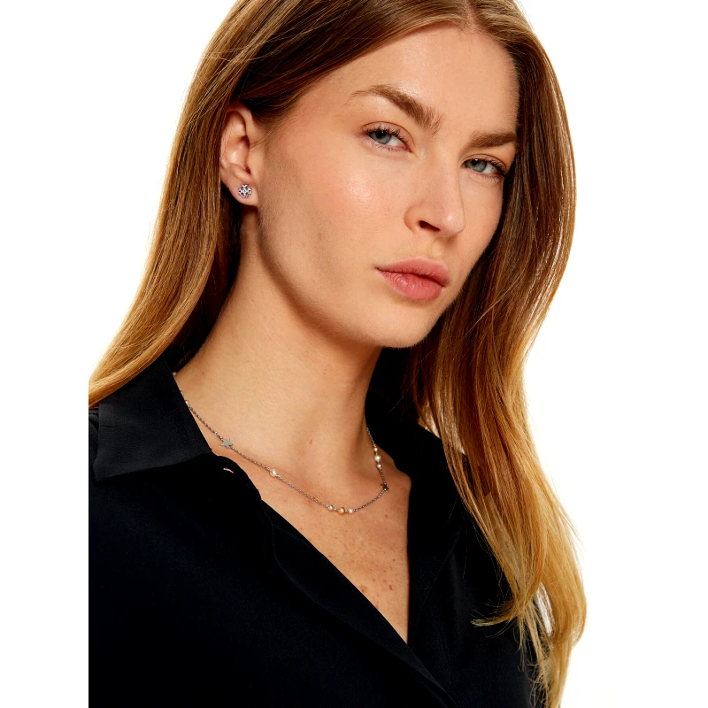 Tory Burch Σετ κολιέ και σκουλαρίκια Tory Burch 165322 Ασημί