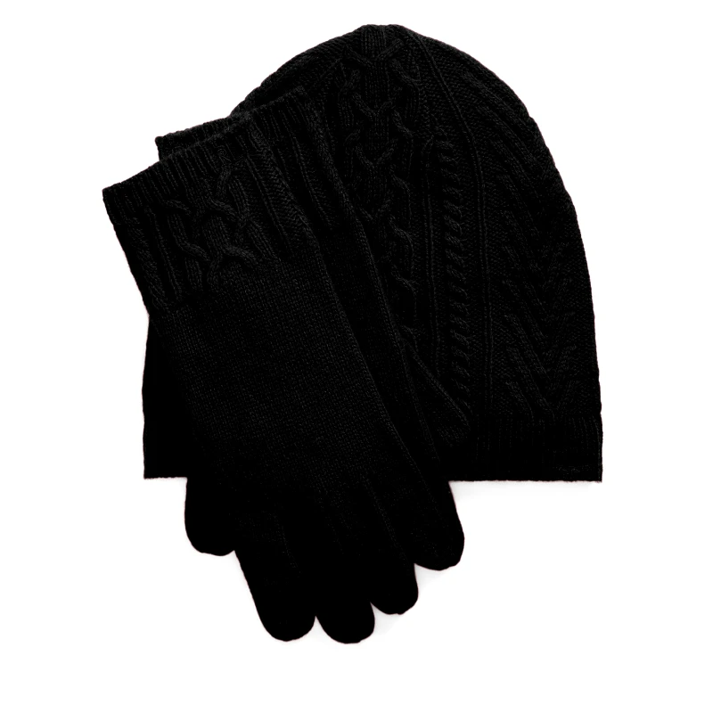 LAUREN RALPH LAUREN Σετ σκουφάκι, κασκόλ και γάντια LAUREN RALPH LAUREN 454960056002 Μαύρο