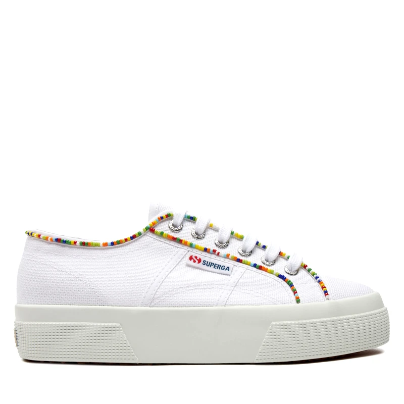 Superga Πάνινα παπούτσια Superga Multicolor Beads 2740 S4131FW Λευκό