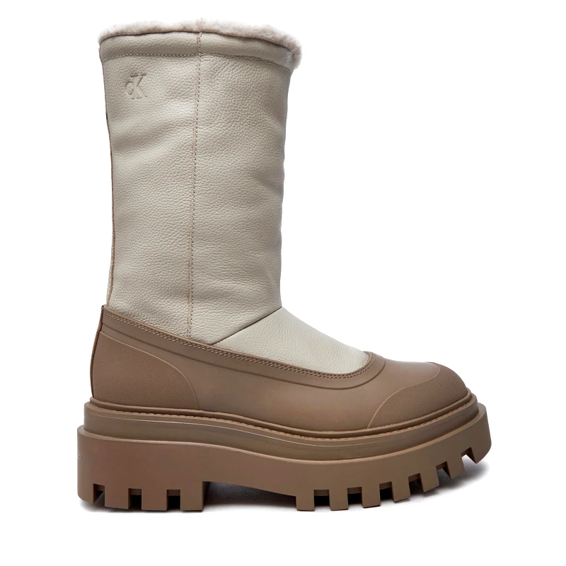 Calvin Klein Jeans Μπότες Χιονιού Calvin Klein Jeans Flatform Chelsea Boot Padded YW0YW01558 Μπεζ