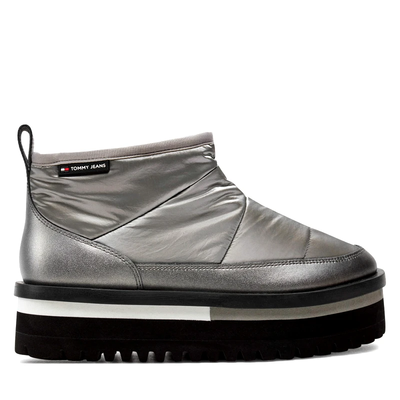Tommy Jeans Μπότες Χιονιού Tommy Jeans Tjw Nylon Flatform Boot Wl EN0EN02689 Ασημί