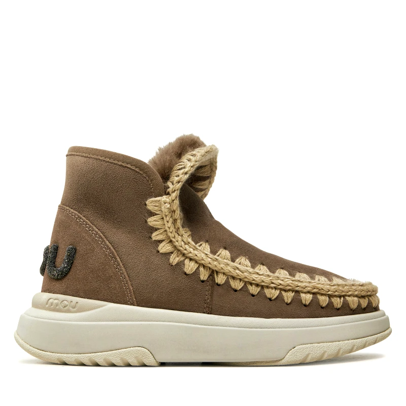 Mou Μπότες Χιονιού Mou Eskimo Jogger Glitter Logo FW421001A Καφέ