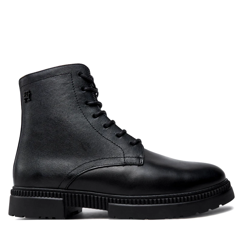 Tommy Hilfiger Μπότες Tommy Hilfiger Comfort Tl Texture Lth Boot FM0FM05182 Μαύρο