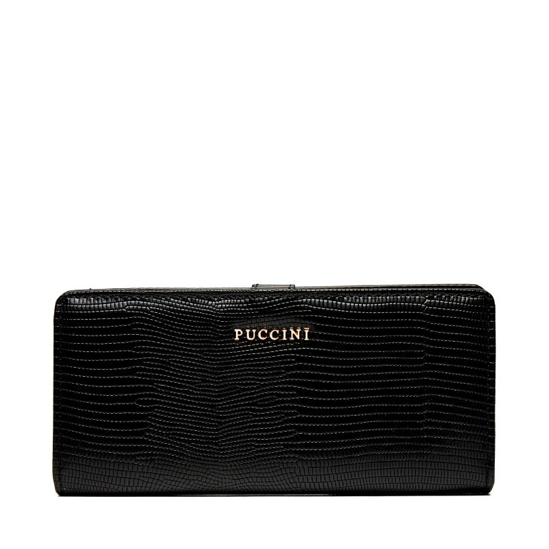 Puccini Μεγάλο Πορτοφόλι Γυναικείο Puccini BLP837B Μαύρο