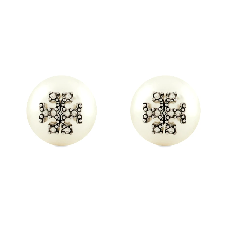 Tory Burch Σκουλαρίκια Tory Burch Kira Pearl Stud 163698 Λευκό