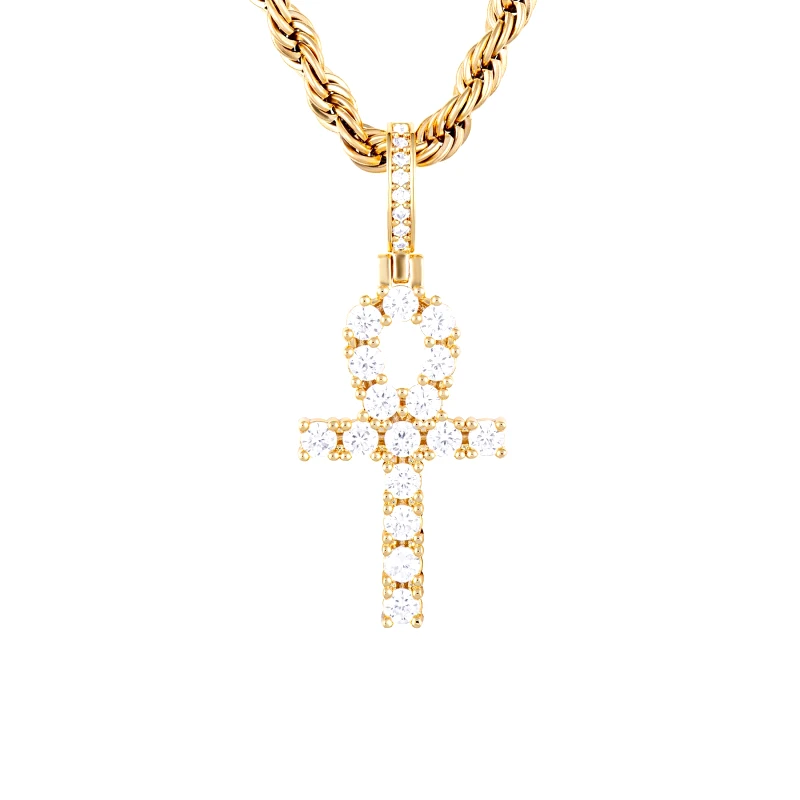 ICED STUFF Μενταγιόν ICED STUFF Micro Ankh Χρυσό