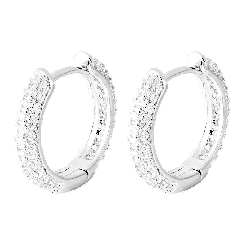ICED STUFF Σκουλαρίκια ICED STUFF Diamond Ring Λευκόχρυσο