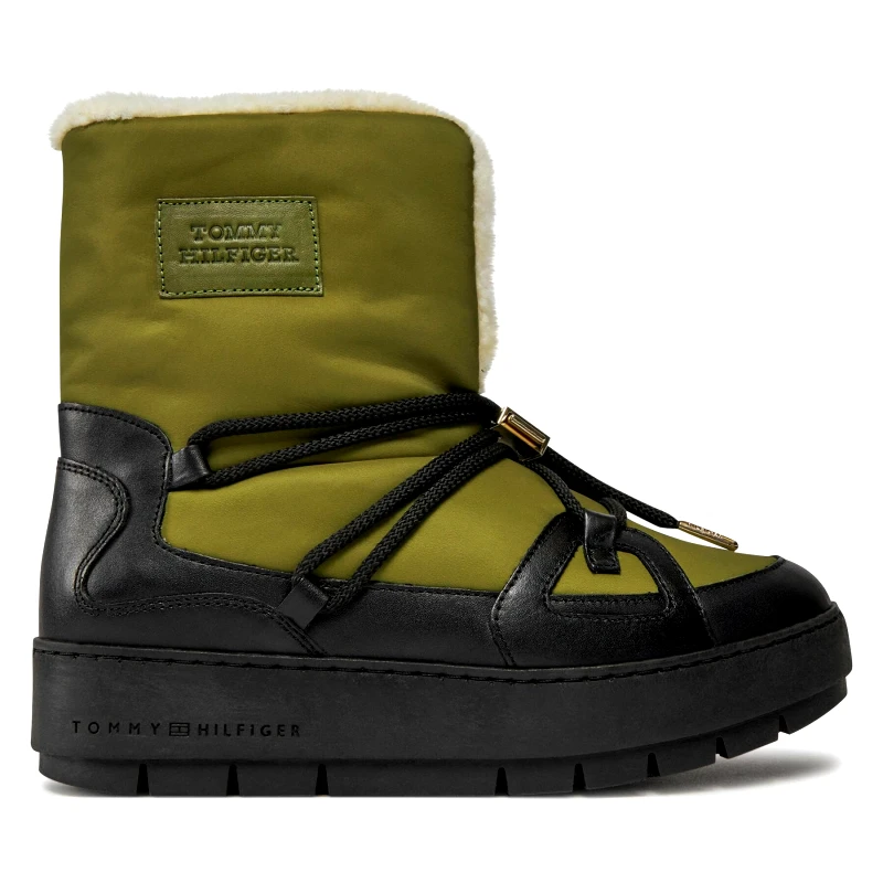 Tommy Hilfiger Μπότες Χιονιού Tommy Hilfiger Tommy Essential Snowboot FW0FW07504 Πράσινο