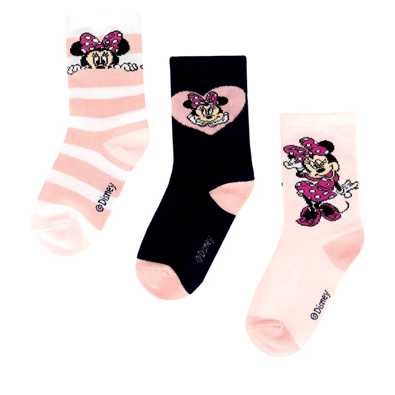 Mickey&Friends Σετ ψηλές κάλτσες παιδικές 3 τεμαχίων Mickey&Friends ACCCS-AW24-341DCLS (3-PACK) Ροζ