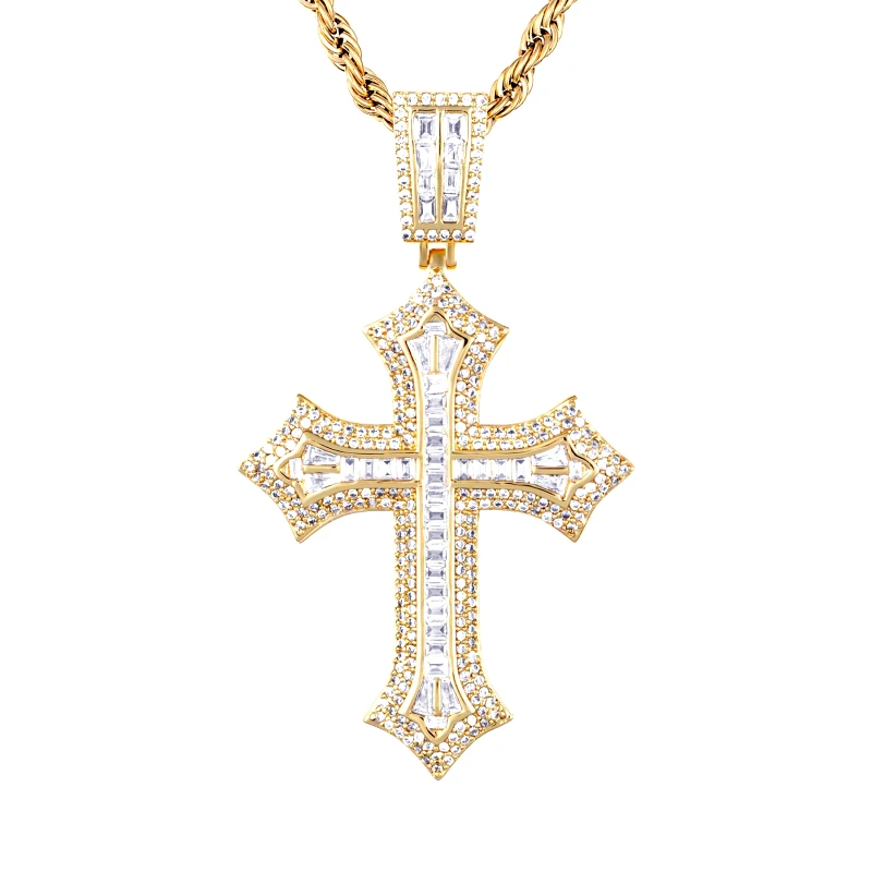 ICED STUFF Μενταγιόν ICED STUFF 2pac Cross Χρυσό