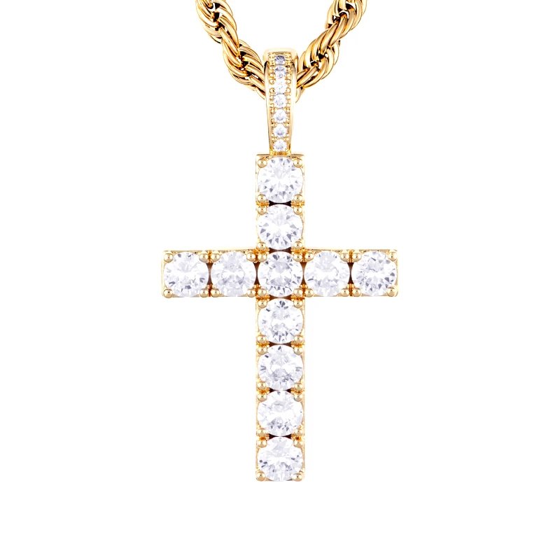 ICED STUFF Μενταγιόν ICED STUFF Diamond Cross Χρυσό
