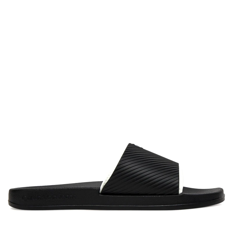 Calvin Klein Jeans Παντόφλες Calvin Klein Jeans Slide Rubber Neoprene Text YM0YM01234 Μαύρο