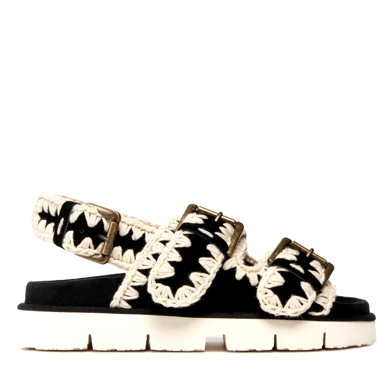 Mou Σανδάλια Mou New Bio # 02-With Buckles SW461003A Μαύρο