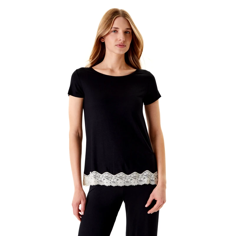 United Colors Of Benetton United Colors Of Benetton Μπλούζα πιτζάμας 3Z123M314 Μαύρο Regular Fit