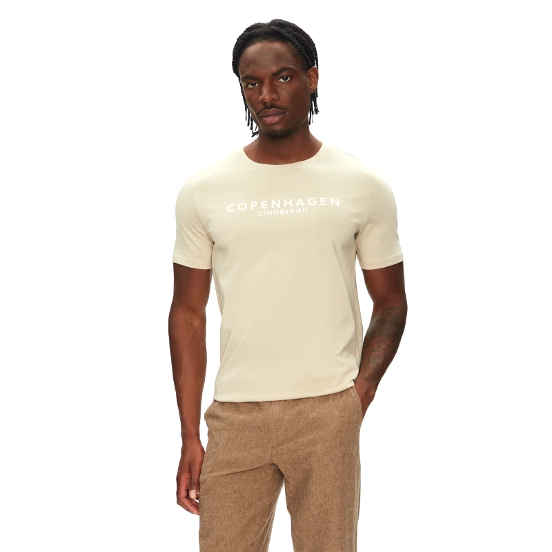 Lindbergh Lindbergh T-Shirt 30-400200 Μπεζ Relaxed Fit