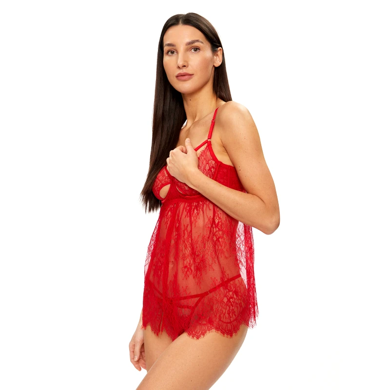 Hunkemöller Hunkemöller Μεσοφόρι Babydoll Romance 205138 Κόκκινο