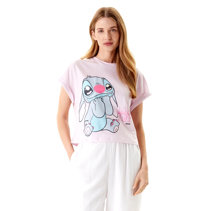 United Colors Of Benetton United Colors Of Benetton Μπλούζα πιτζάμας 30963M07C Ροζ Boxy Fit