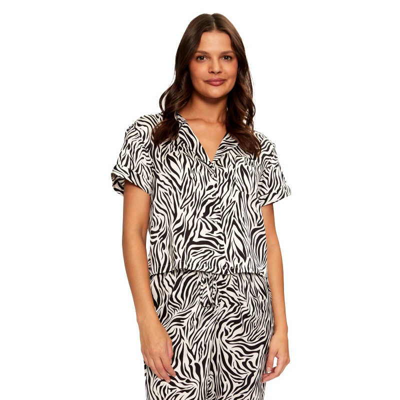 Hunkemöller Hunkemöller Μπλούζα πιτζάμας Peppers 206526 Μαύρο Regular Fit