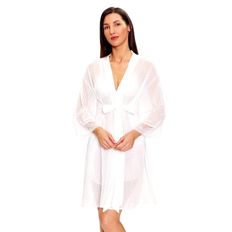 Selmark Selmark Ρόμπα Penelope 31071 Λευκό Regular Fit