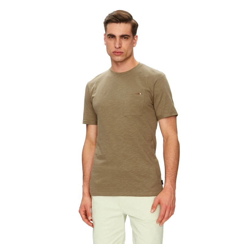 INDICODE INDICODE T-Shirt Inandorra 41-104 Χακί Regular Fit