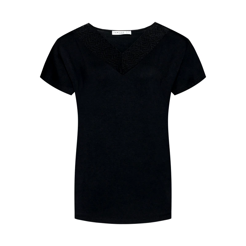 Femilet by Chantelle Femilet by Chantelle Μπλούζα πιτζάμας Jazz FNA550 Μαύρο Regular Fit