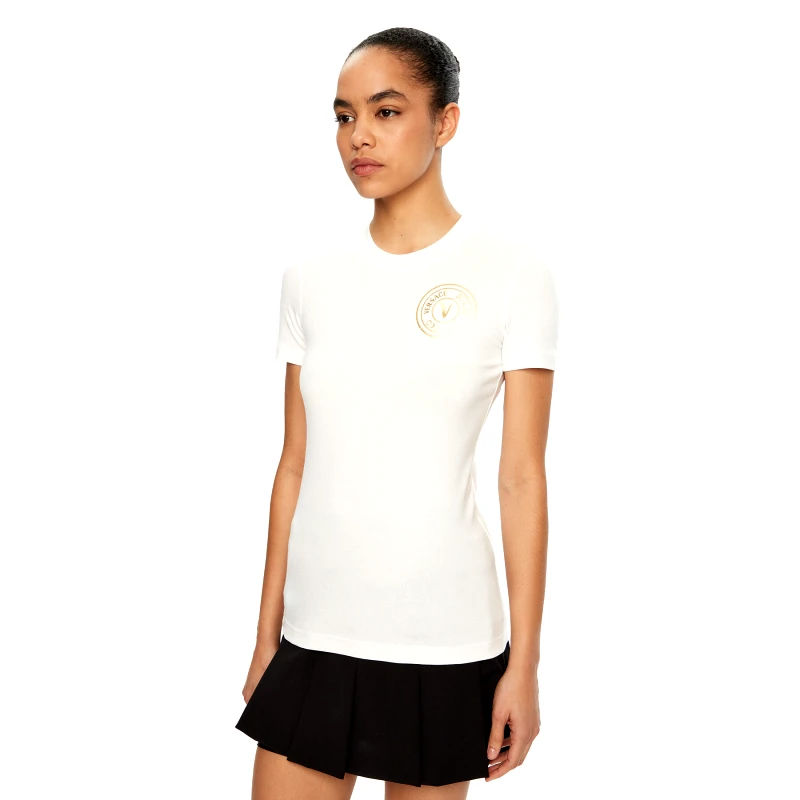 Versace Jeans Couture Versace Jeans Couture T-Shirt 78HAHT00 Λευκό Regular Fit