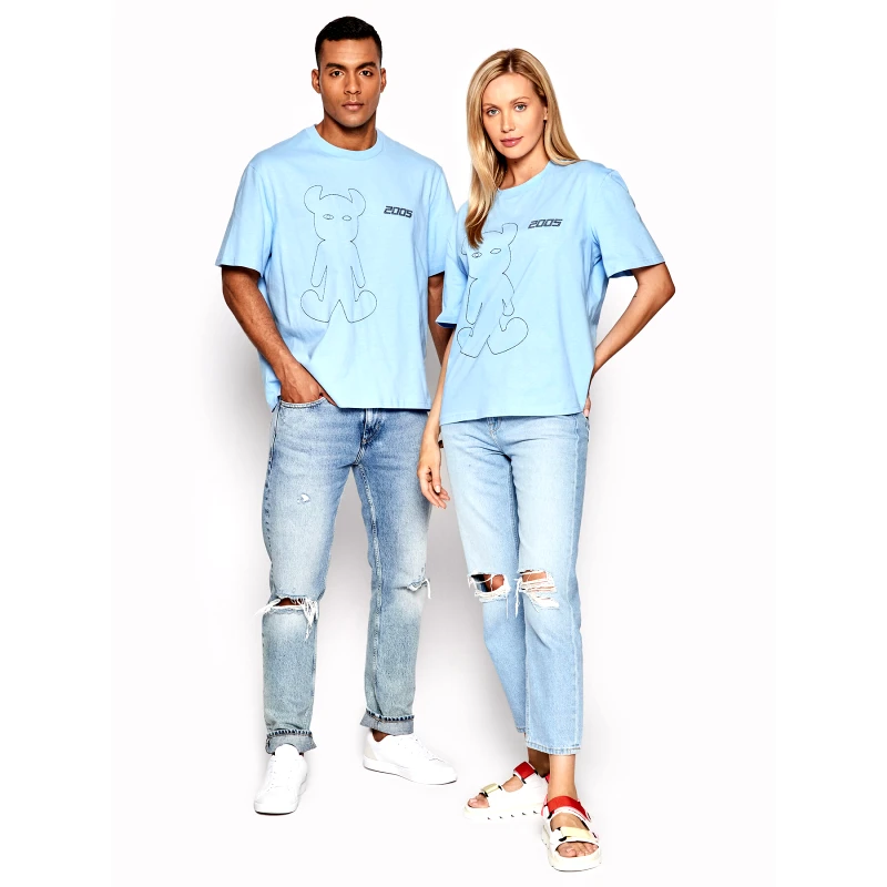 2005 2005 T-Shirt Unisex Horned Γαλάζιο Relaxed Fit