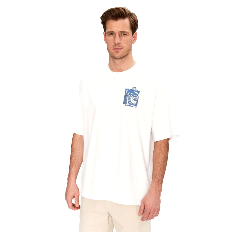 Resteröds Resteröds T-Shirt Dev 20251 2055 Λευκό Regular Fit