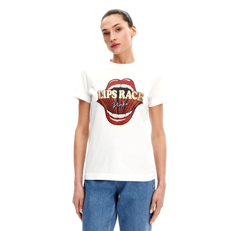 PINKO PINKO T-Shirt Trapani 105050 A2D8 Λευκό Regular Fit