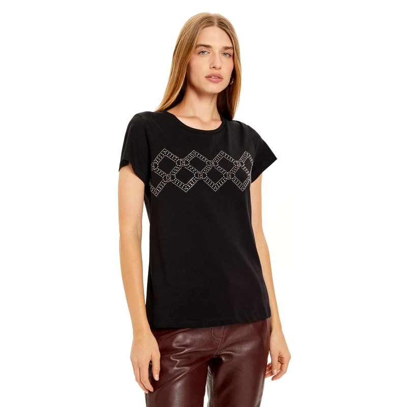 Liu Jo Sport Liu Jo Sport T-Shirt TF4209 J6040 Μαύρο Regular Fit