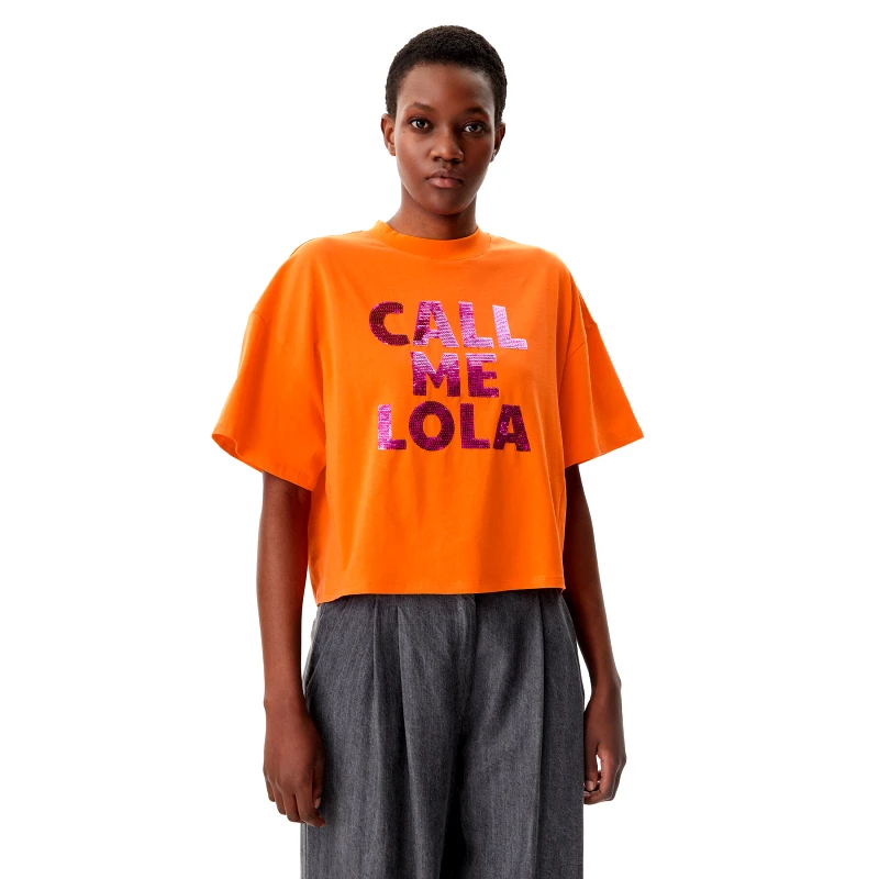 LOLA CASADEMUNT LOLA CASADEMUNT T-Shirt LS2515054 Πορτοκαλί Relaxed Fit