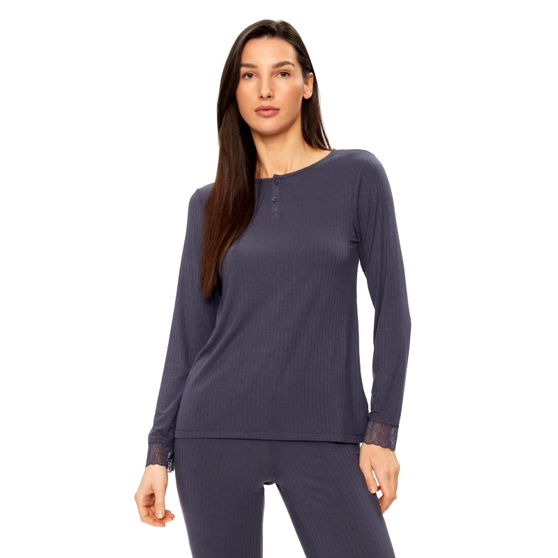 Femilet by Chantelle Femilet by Chantelle Μπλούζα πιτζάμας Laurel FNAEJ0 Σκούρο μπλε Regular Fit
