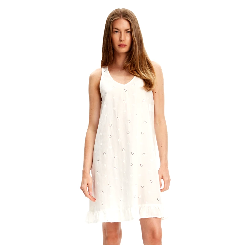 United Colors Of Benetton United Colors Of Benetton Νυχτικό 4SHX3C008 Εκρού Regular Fit