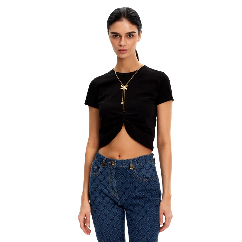 Elisabetta Franchi Elisabetta Franchi T-Shirt MA-006-51E2 Μαύρο Regular Fit