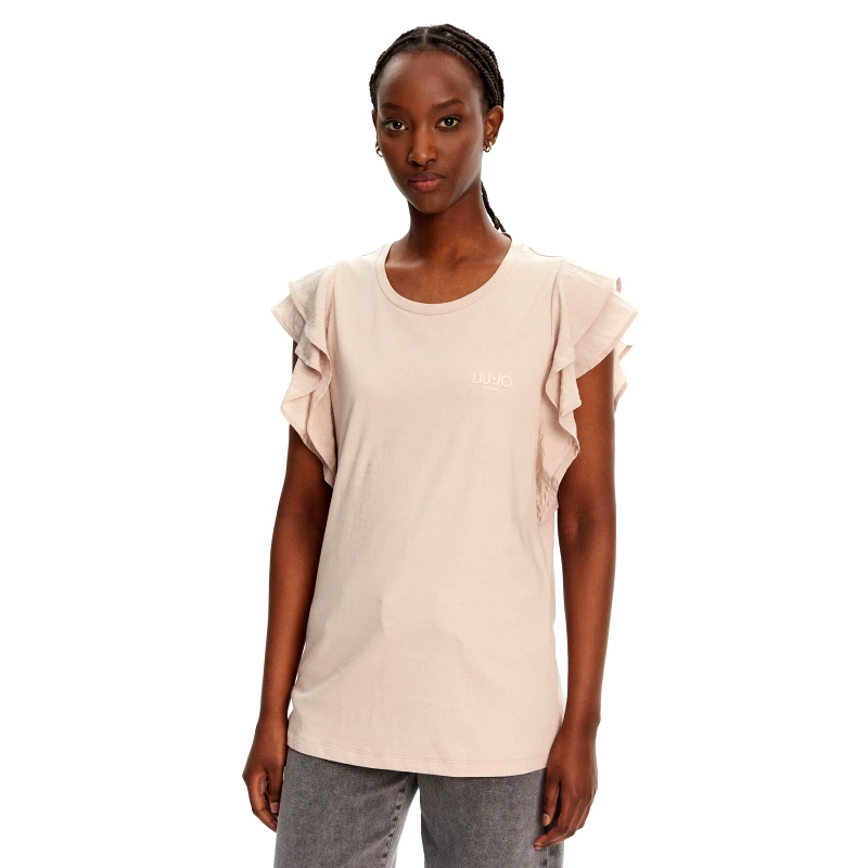 Liu Jo Sport Liu Jo Sport T-Shirt TA5178 J5904 Μπεζ Regular Fit