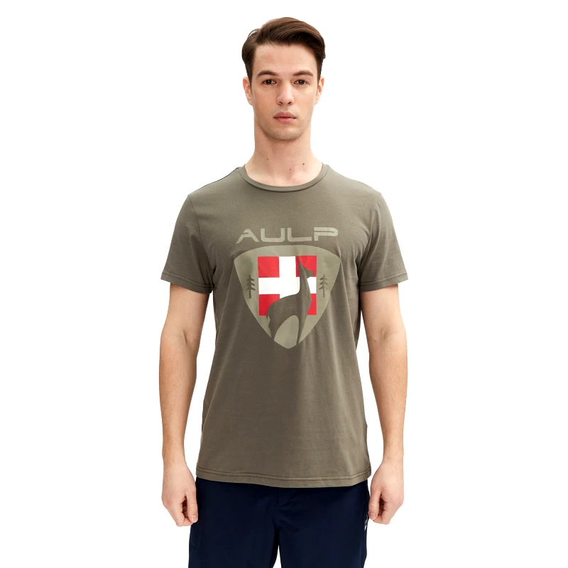 Aulp Aulp T-Shirt Roque Χακί Regular Fit