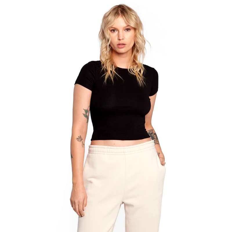 Gina Tricot Gina Tricot T-Shirt Basic 17957 Μαύρο Slim Fit