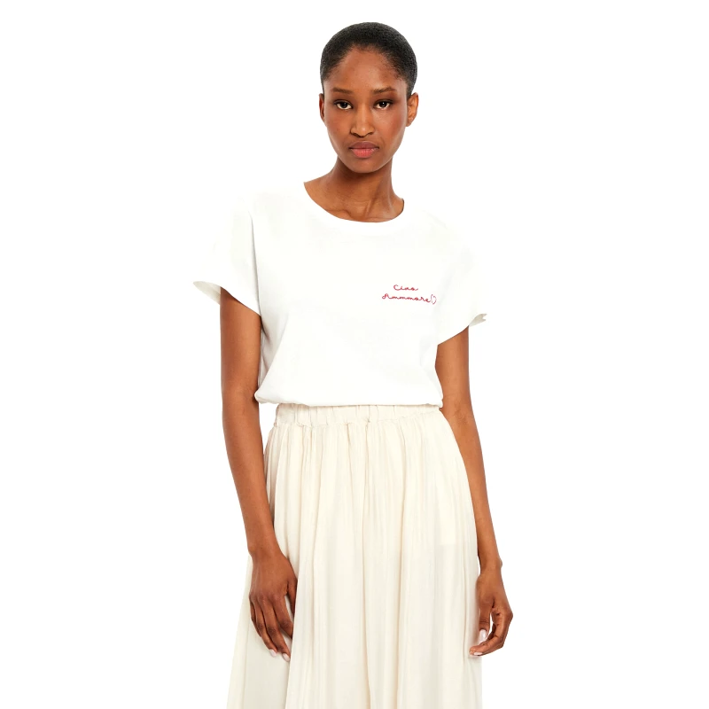 ViCOLO ViCOLO T-Shirt RB0673 Εκρού Regular Fit