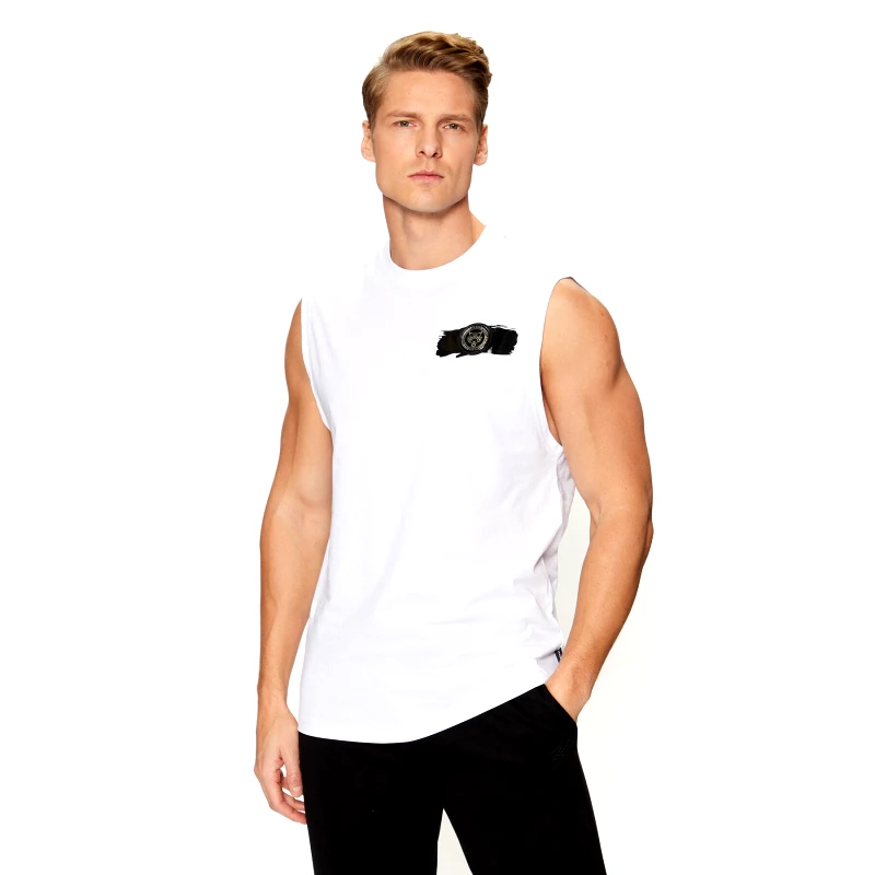 Plein Sport Plein Sport Tank top AADC MTK7158 SJY001N Λευκό Regular Fit
