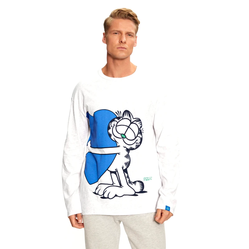 United Colors Of Benetton United Colors Of Benetton Μπλούζα πιτζάμας 3VR54M01P Γκρι Regular Fit