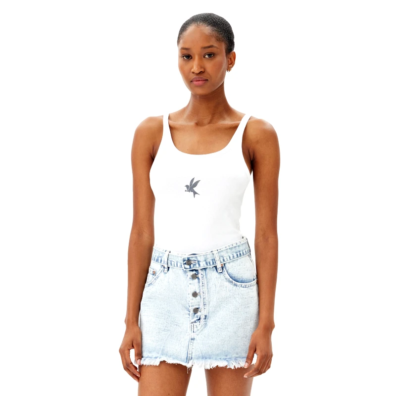 One Teaspoon One Teaspoon Τοπ Fine 26605 Λευκό Slim Fit