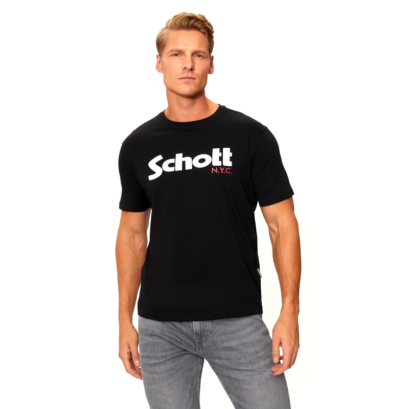SCHOTT N.Y.C. SCHOTT N.Y.C. T-Shirt TSLOGO Μαύρο Regular Fit