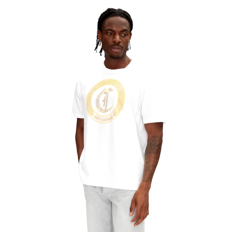 Just Cavalli Just Cavalli T-Shirt 78OAHE22 Λευκό Regular Fit