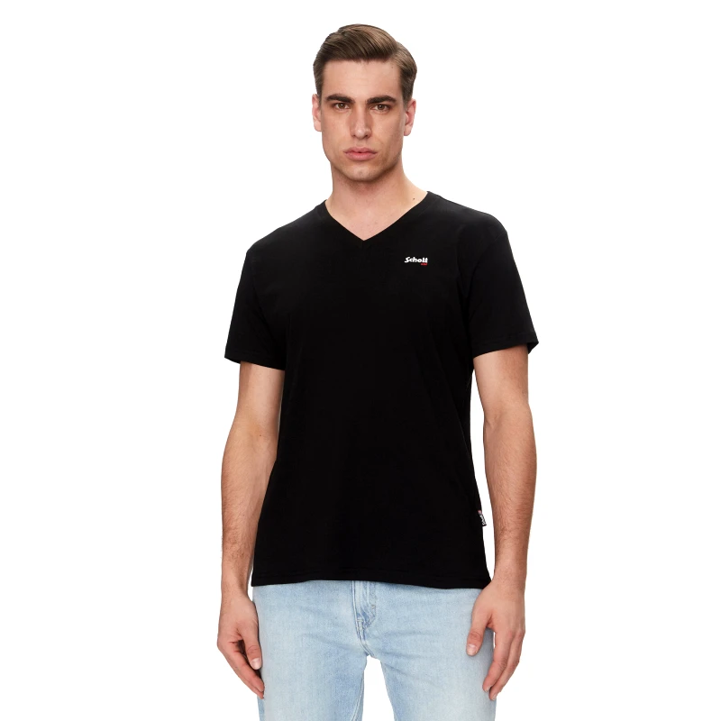 Schott NYC Schott NYC T-Shirt TSCASUALV Μαύρο Regular Fit