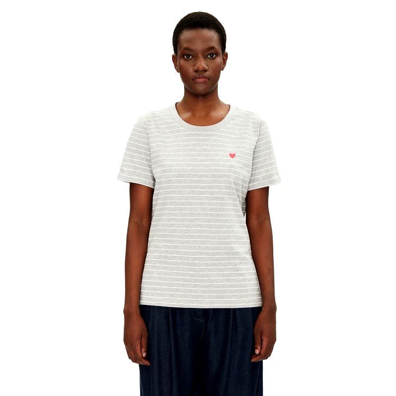 Fransa Fransa T-Shirt 20615521 Γκρι Regular Fit