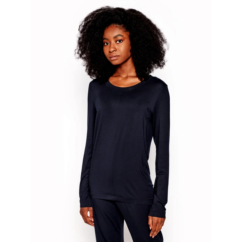 Hanro Hanro Μπλούζα πιτζάμας Yoga 7996 Μαύρο