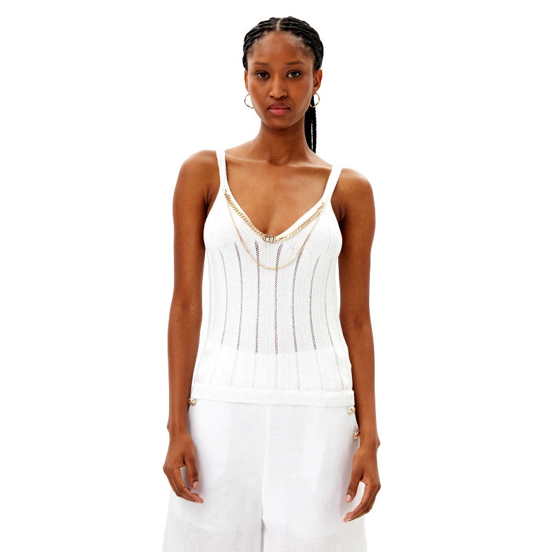 MET MET Τοπ M10 238MG Λευκό Regular Fit